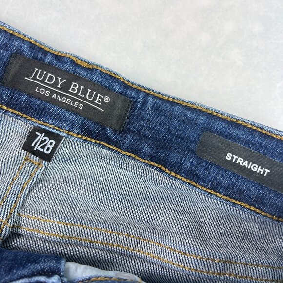 Judy Blue Jeans Women's 29x29* Straight High Rise Dark Blue Stretch Denim Tag 28 - Picture 7 of 16